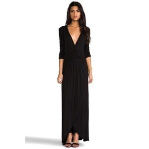 NWT LA Made Cotton Jersey Plunge Maxi Dress